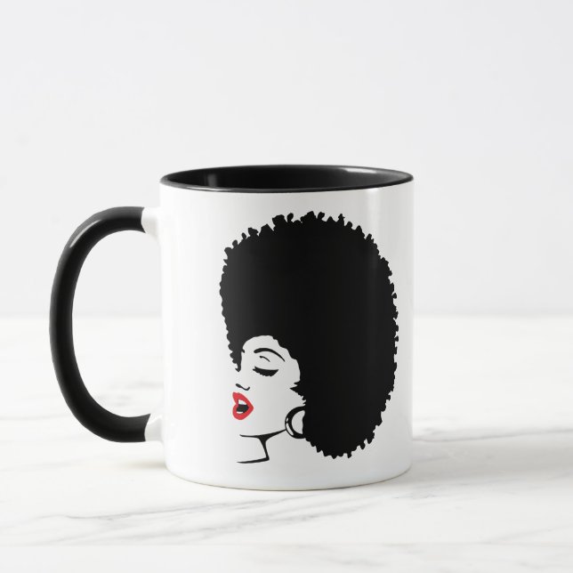 Beautiful Red Lip Afro Mug (Left)
