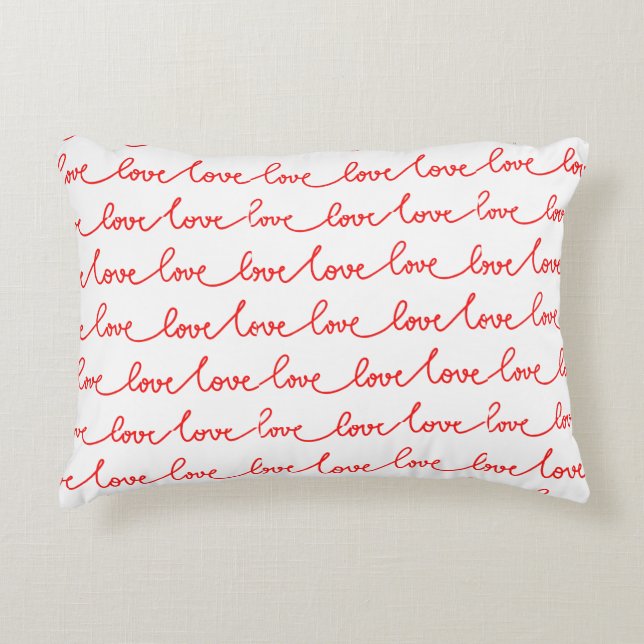Beautiful Red Love Lettering   Decorative Cushion (Front)