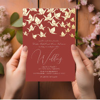 Beautiful Red Origami Paper Crane Wedding