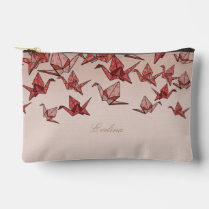 Beautiful Red Origami Paper Crane Wedding Accessory Pouch
