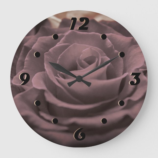 Beautiful red pink roses flowers photo romantic re large clock (Front)