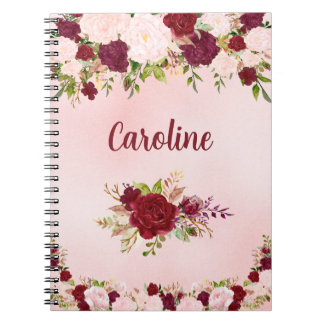 Beautiful Red & Pink Roses Personalized Notebook
