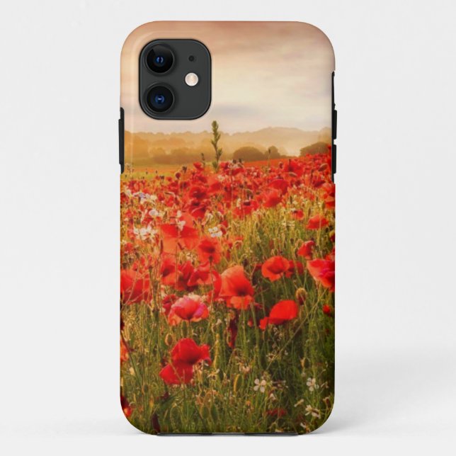Beautiful red poppy field case (Back)