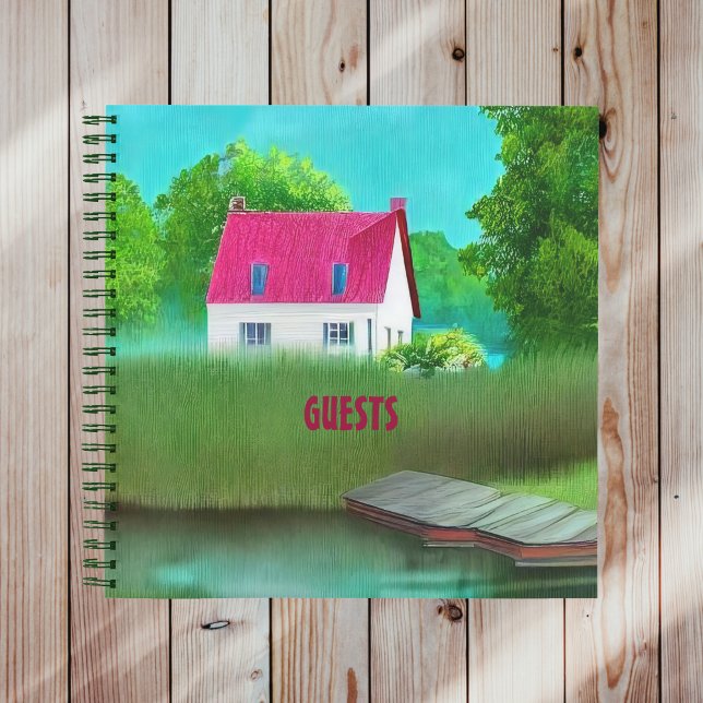 Beautiful Red-Roofed Cabin by the Lake Guests Notebook (Creator Uploaded)
