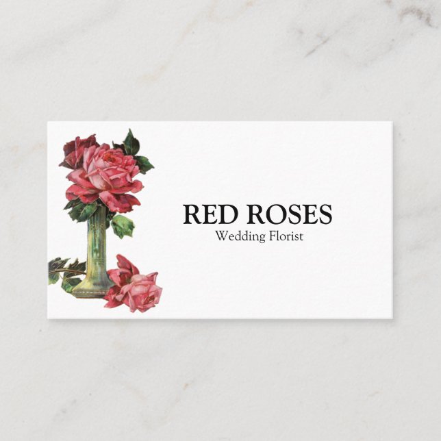 Beautiful Red Rose Business Card (Front)