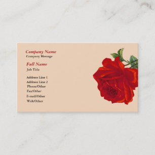 Beautiful Red Rose Business Card Template