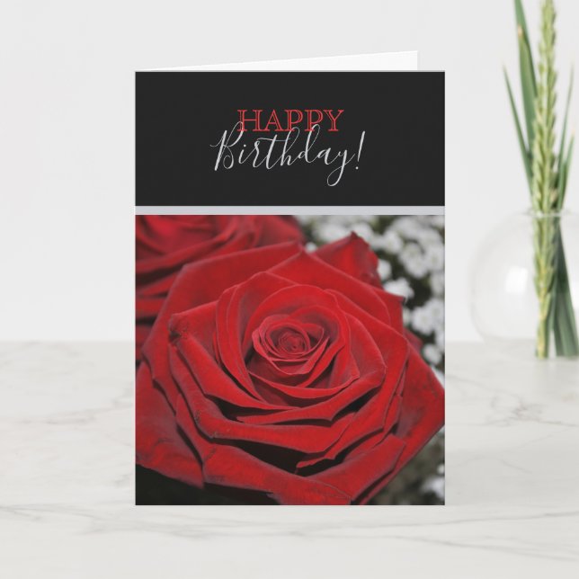 Beautiful Red Rose Card (Front)