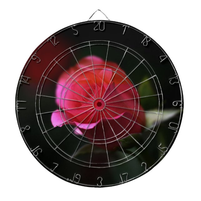 Beautiful Red Rose Dartboard (Front)