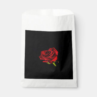 Beautiful red rose favour bags