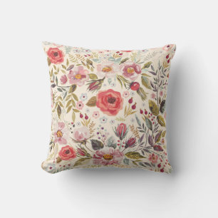Beautiful Red Rose Flower Sketch Cushion