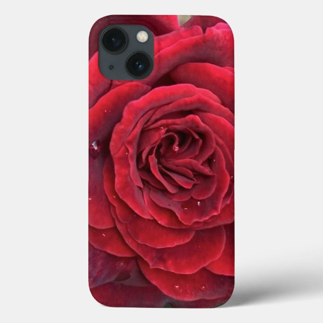Beautiful red rose iphone 13 case (Back)