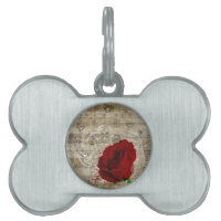 Beautiful red rose music notes swirl faded piano