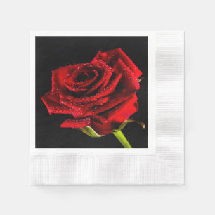 Beautiful red rose napkin