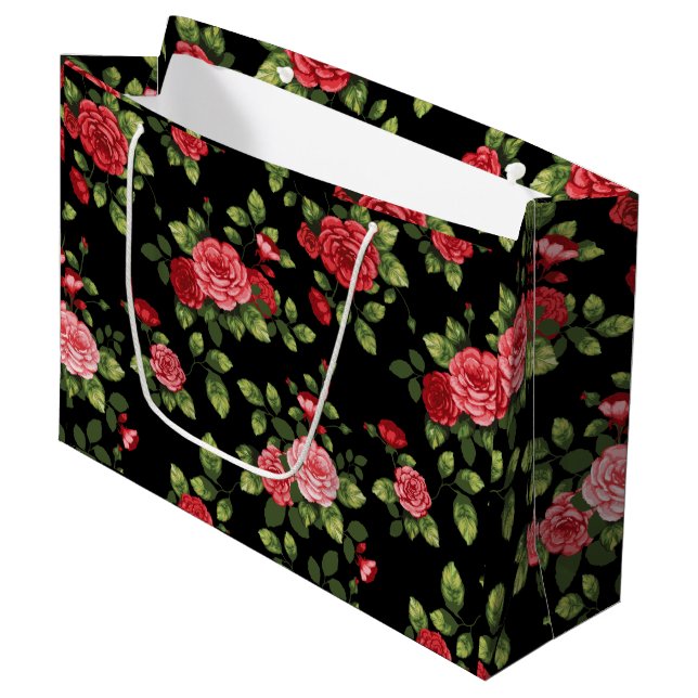 Beautiful Red rose Pattern Gift Bag (Front Angled)