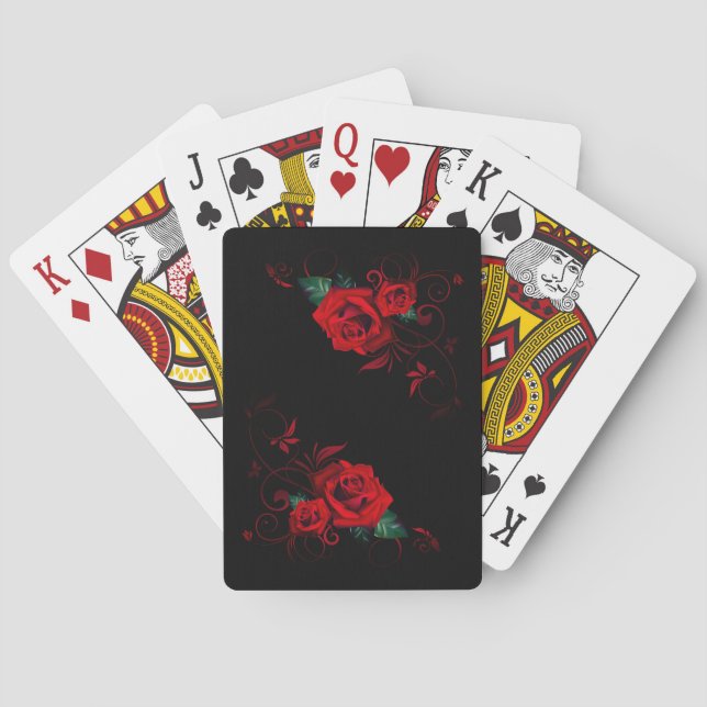 Beautiful Red Rose Playing Cards (Back)