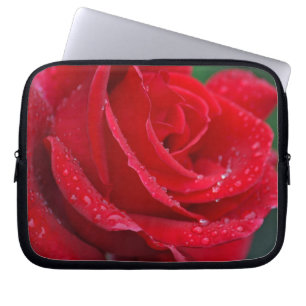 Beautiful red rose print laptop sleeve