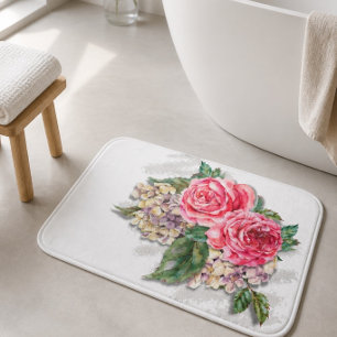 Beautiful Red Roses Bath Mat