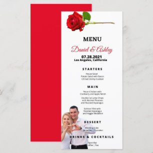 Beautiful Red Roses Dinner Menu
