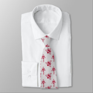 Beautiful Red Roses Floral Pattern Elegant NeckTie