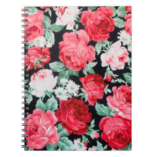 Beautiful red roses garden notebook