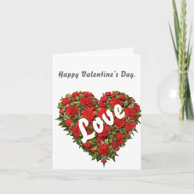 Beautiful Red Roses Heart Design    Card (Front)