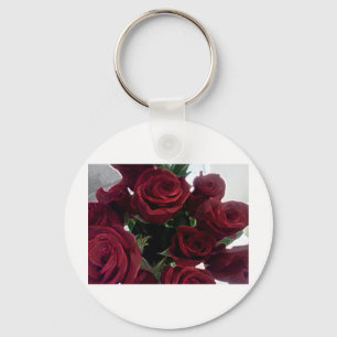 BEAUTIFUL RED ROSES KEY RING