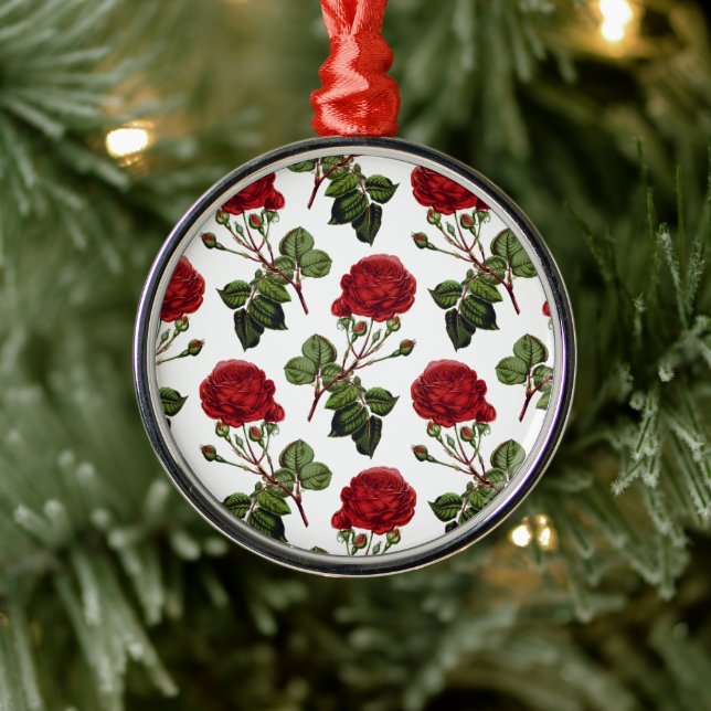 Beautiful Red Roses Metal Tree Decoration (Tree)