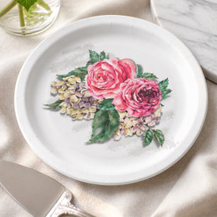 Beautiful Red Roses Paper Plate