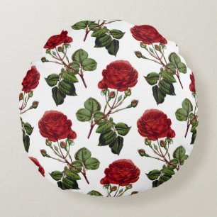 Beautiful Red Roses Round Cushion