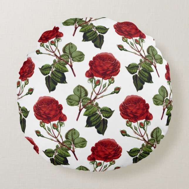 Beautiful Red Roses Round Cushion (Front)