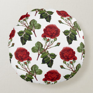 Beautiful Red Roses Round Cushion