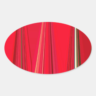 Beautiful Red Texture Colour Abstract Art Design Oval Sticker