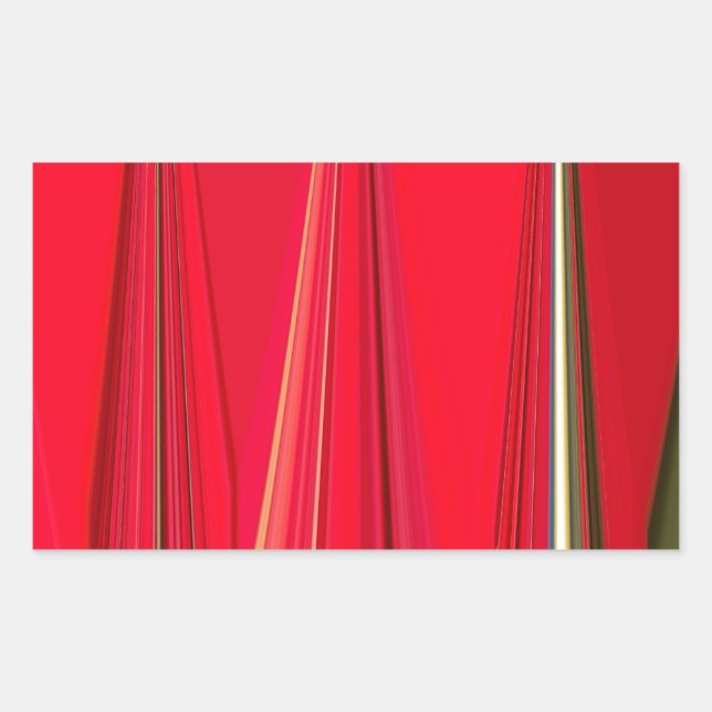 Beautiful Red Texture Colour Abstract Art Design Rectangular Sticker (Front)