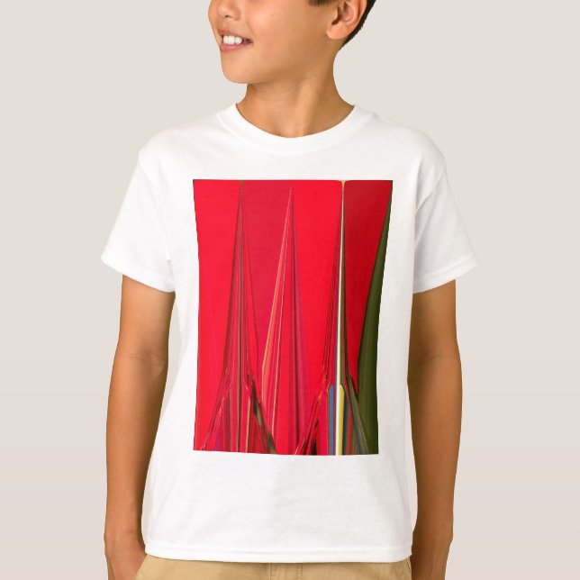 Beautiful Red Texture Colour Abstract Art Design T-Shirt (Front)