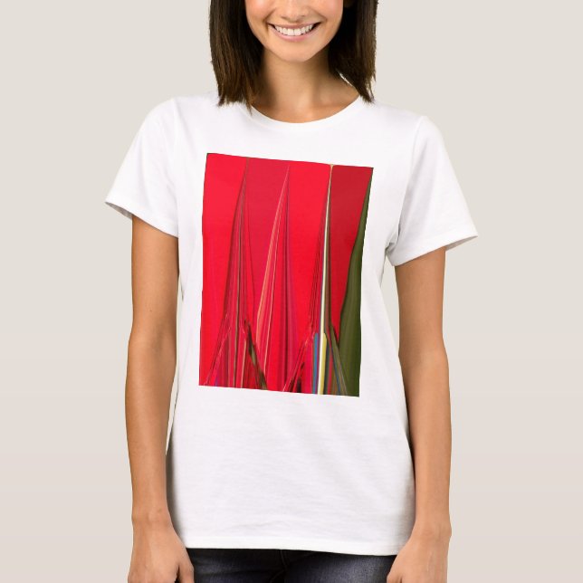 Beautiful Red Texture Colour Abstract Art Design T-Shirt (Front)