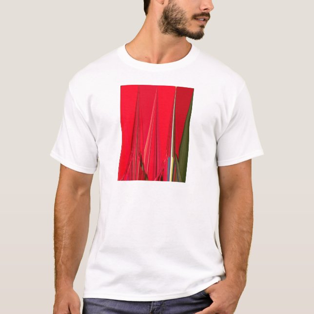 Beautiful Red Texture Colour Abstract Art Design T-Shirt (Front)