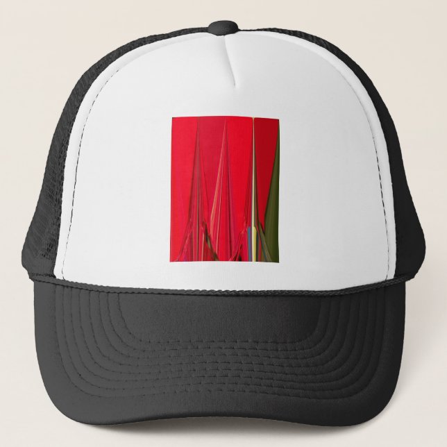 Beautiful Red Texture Colour Abstract Art Design Trucker Hat (Front)