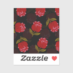 Beautiful Red translucent roses embroidery pattern