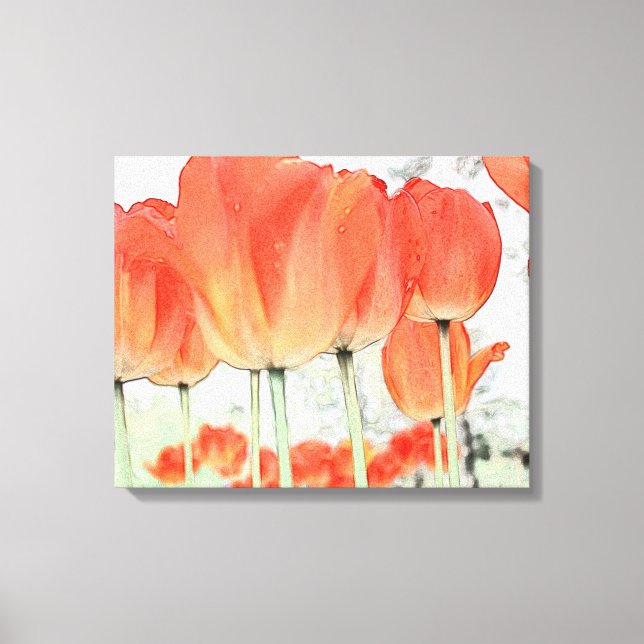 beautiful red tulip flowers wrapped canvas (Front)
