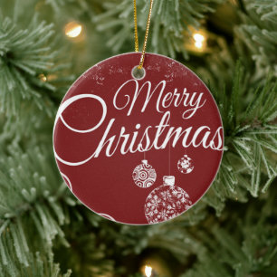 Beautiful Red Wallpaper with Christmas Decorations