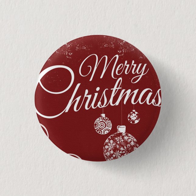 Beautiful Red Wallpaper with Christmas Decorations 3 Cm Round Badge (Front)