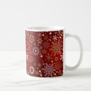 Beautiful Red, White and Golden Christmas Coffee Mug