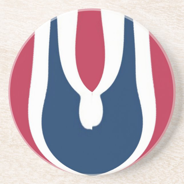 Beautiful Red, White, Blue Texture Colour Abstract Coaster (Front)