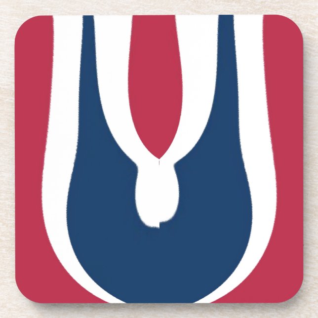 Beautiful Red, White, Blue Texture Colour Abstract Coaster (Front)