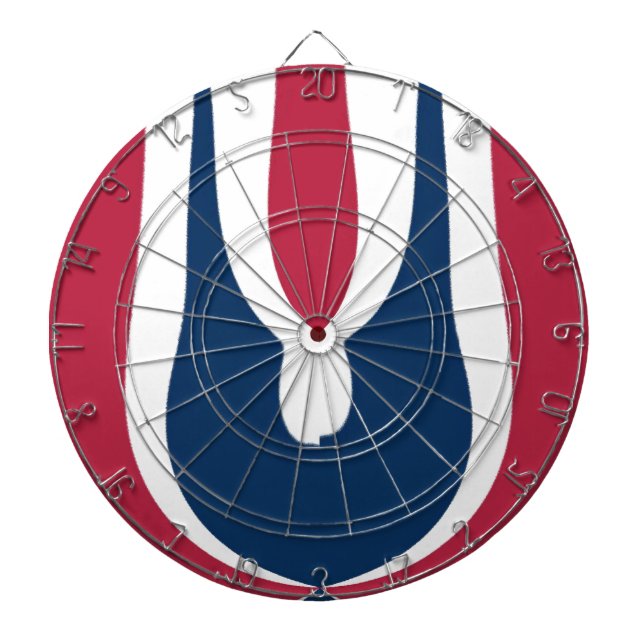 Beautiful Red, White, Blue Texture Colour Abstract Dartboard (Front)