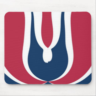Beautiful Red, White, Blue Texture Colour Abstract Mouse Mat