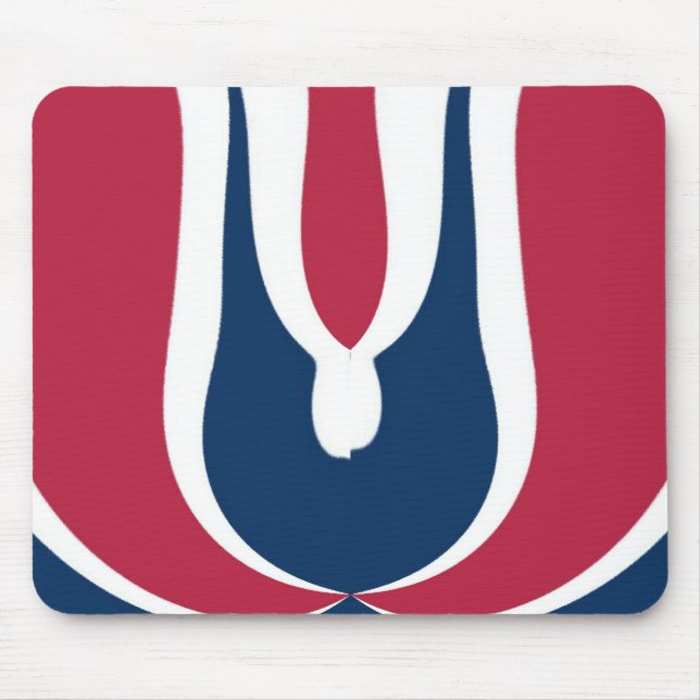 Beautiful Red, White, Blue Texture Colour Abstract Mouse Mat (Front)