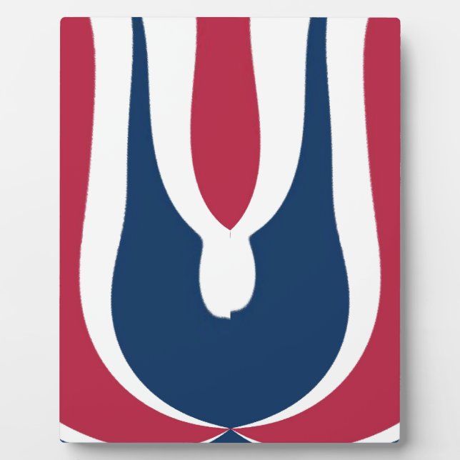 Beautiful Red, White, Blue Texture Colour Abstract Plaque (Front)