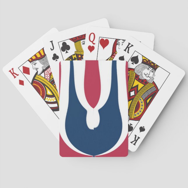 Beautiful Red, White, Blue Texture Colour Abstract Playing Cards (Back)