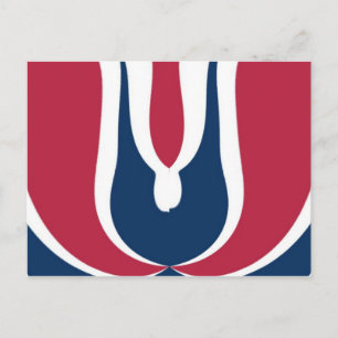 Beautiful Red, White, Blue Texture Colour Abstract Postcard